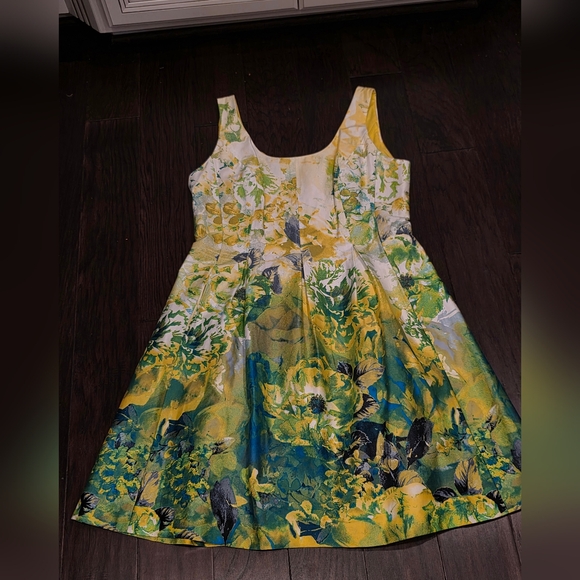 Nine West Floral Sleeveless Pleated  A-Line Midi Dress- Size 16 - Picture 8 of 12